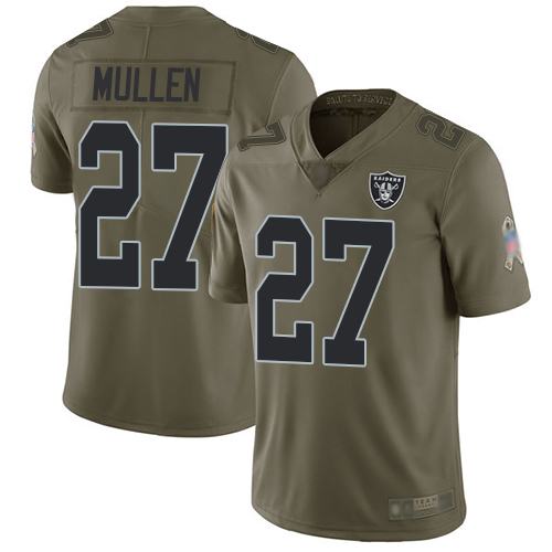 Las Vegas Raiders #27 Trayvon Mullen Olive Men's Stitched Limited 2017 Salute To Service Jersey Men's
