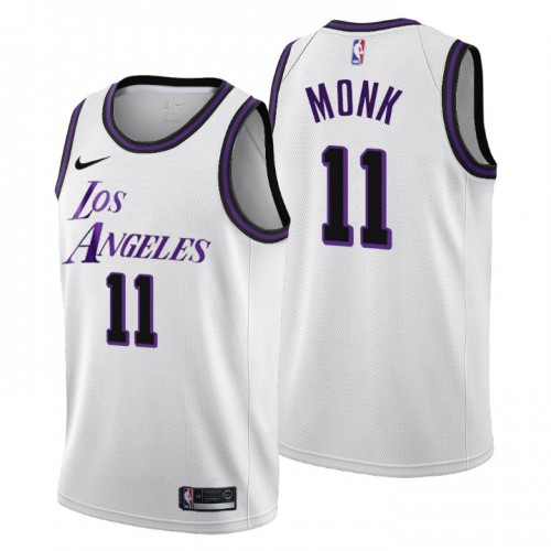 Los Angeles Lakers #11 Malik Monk Mens 2022-23 City Edition Jersey - Cherry Blossom White Mens