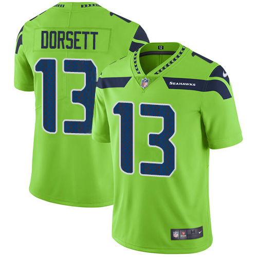 Seattle Seahawks #13 Phillip Dorsett Green Youth Stitched Limited Rush Jersey Youth