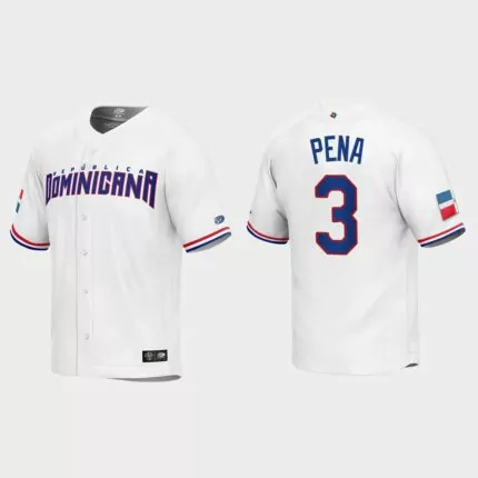 Jeremy Pena Dominican Republic Baseball 2023 World Baseball Classic Replica Jersey – White