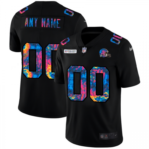 Cleveland Browns Custom Men's Multi-Color Black 2020 Crucial Catch Vapor Untouchable Limited Jersey