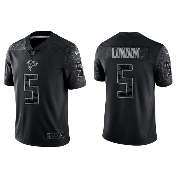 Men's Womens Youth Kids Atlanta Falcons #5 Drake London Black RFLCTV Limited Jersey