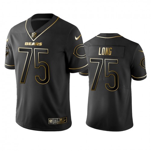 Chicago Bears #75 Kyle Long Black Golden Limited Edition Stitched Jersey Men's