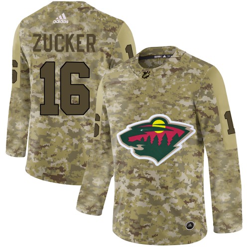 Adidas Minnesota Wild #16 Jason Zucker Camo Authentic Stitched Jersey Men's