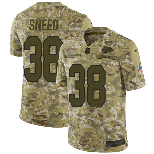 Chiefs #38 L'Jarius Sneed Camo Men's Stitched Limited 2018 Salute To Service Jersey