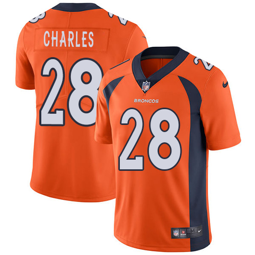 Denver Broncos #28 Jamaal Charles Orange Team Color Men's Stitched Vapor Untouchable Limited Jersey Men's