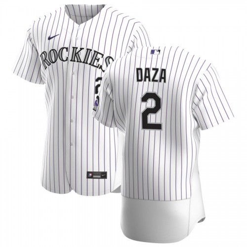 Colorado Colorado Rockies #2 Yonathan Daza Men's White Home 2020 Authentic Player Jersey Men's
