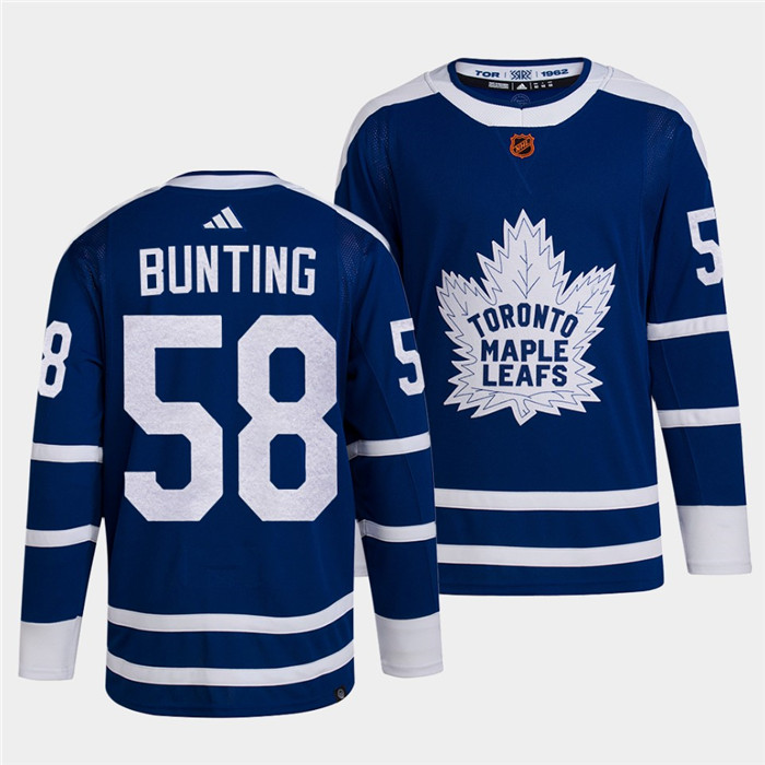 Toronto Maple Leafs #58 Michael Bunting Men's Adidas Reverse Retro 2.0 Authentic Player Jersey - Blue
