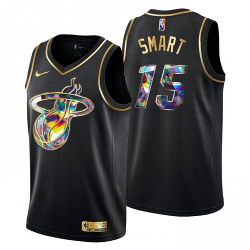 Miami Miami Heat #15 Javonte Smart Mens Golden Edition Diamond Logo 2021/22 Swingman Jersey - Black Mens