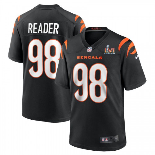 Cincinnati Cincinnati Bengals #98 D.J. Reader Black Super Bowl LVI Patch Game Jersey Men's