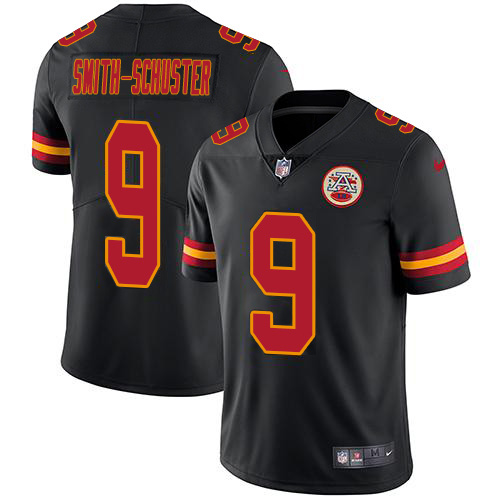 Chiefs #9 JuJu Smith-Schuster Black Men's Stitched Limited Rush Jersey