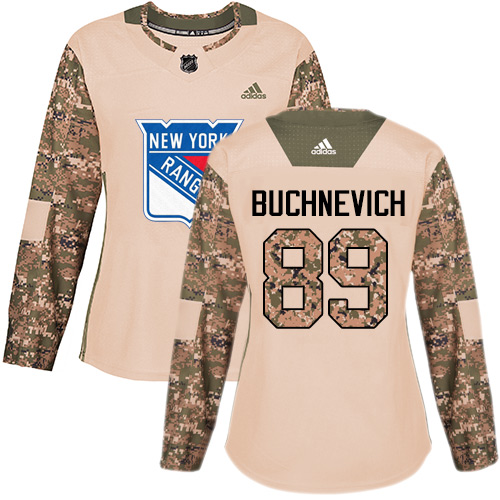 Adidas New York Rangers #89 Pavel Buchnevich Camo Authentic 2017 Veterans Day Women's Stitched Jersey Womens