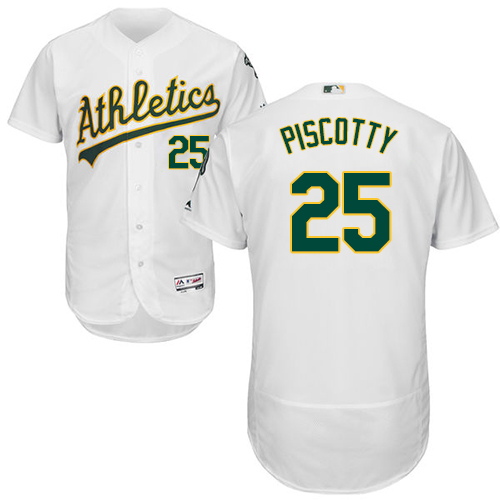 Oakland Athletics #25 Stephen Piscotty White Flexbase Authentic Collection Stitched Jersey Men's