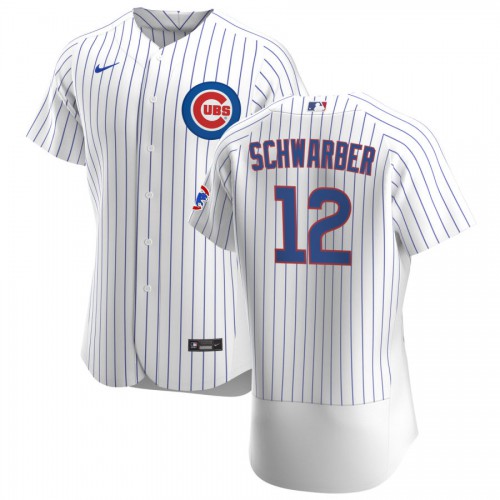 Chicago Chicago Cubs #12 Kyle Schwarber Men's White Home 2020 Authentic Player Jersey Men's