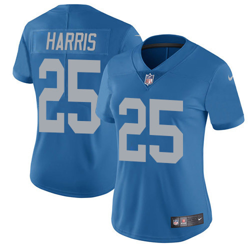 Detroit Lions #25 Will Harris Blue Throwback Women's Stitched Vapor Untouchable Limited Jersey Womens