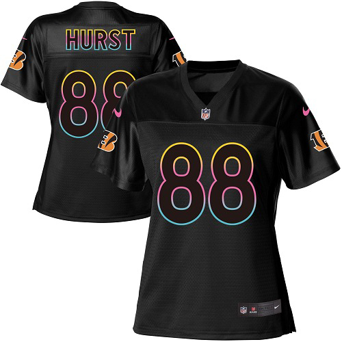 Bengals #88 Hayden Hurst Black Women's Fashion Game Jersey
