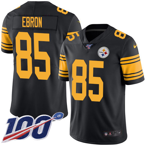 Pittsburgh Steelers #85 Eric Ebron Black Men's Stitched Limited Rush 100th Season Jersey Men's