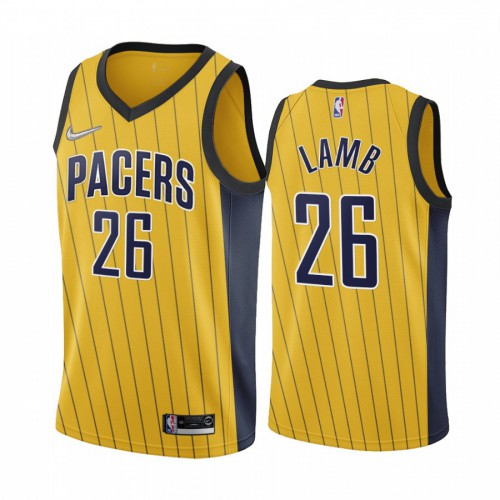 Indiana Indiana Pacers #26 Jeremy Lamb Gold Swingman 2020-21 Earned Edition Jersey Mens