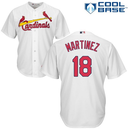St.Louis Cardinals #18 Carlos Martinez White Cool Base Stitched Youth Jersey Youth