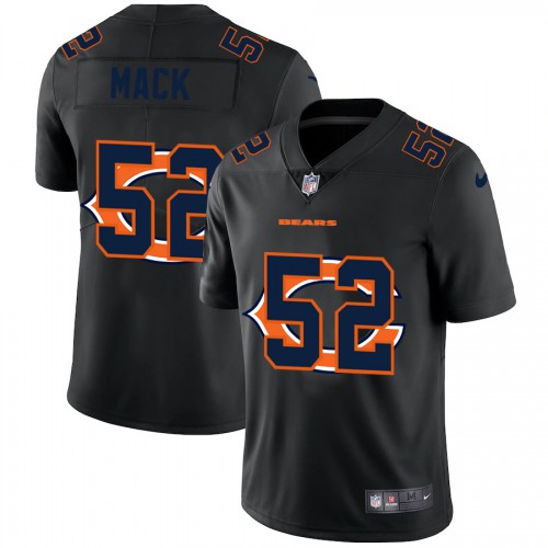 Chicago Chicago Bears #52 Khalil Mack Men's Team Logo Dual Overlap Limited Jersey Black Men's