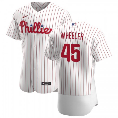 Philadelphia Philadelphia Phillies #45 Zack Wheeler Men's White Home 2020 Authentic Player Jersey Men's
