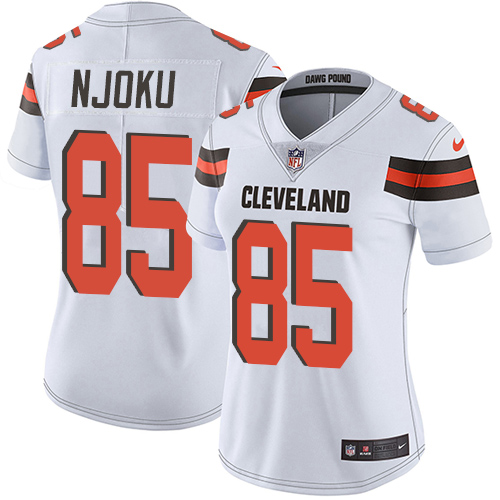 Browns #85 David Njoku White Women's Stitched Vapor Untouchable Limited Jersey