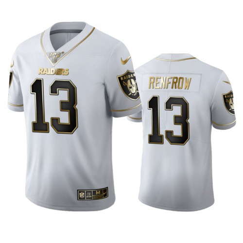 Las Vegas Las Vegas Raiders #13 Hunter Renfrow Men's White Golden Edition Vapor Limited 100 Jersey Men's