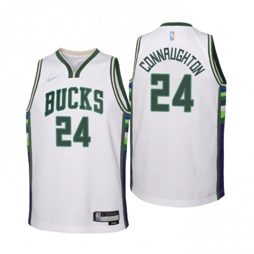 Milwaukee Milwaukee Bucks #24 Pat Connaughton Youth White 2021/22 Swingman Jersey - City Edition Youth