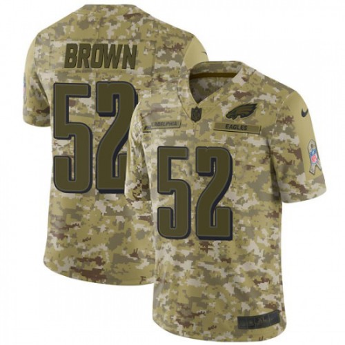 Philadelphia Eagles #52 Asantay Brown Camo Men's Stitched Limited 2018 Salute To Service Jersey Men's