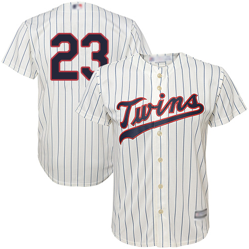 Minnesota Twins #23 Nelson Cruz Cream Strip Cool Base Stitched Youth Jersey Youth
