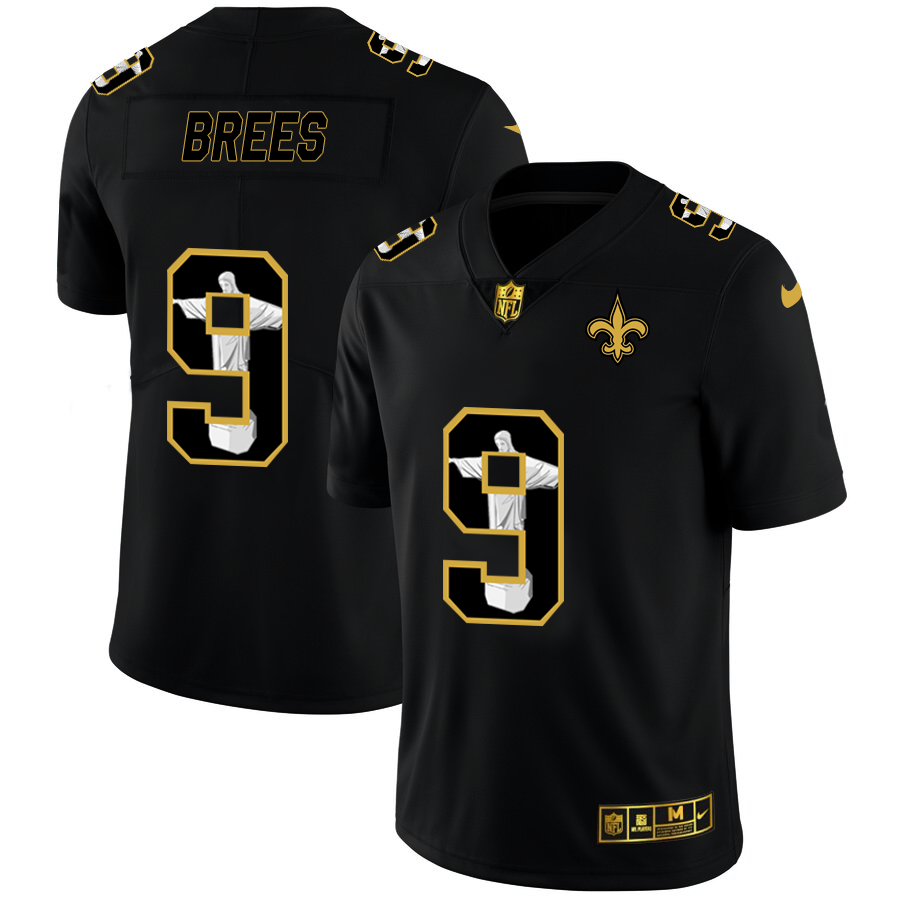 New Orleans Saints #9 Drew Brees Carbon Black Vapor Cristo Redentor Limited Jersey