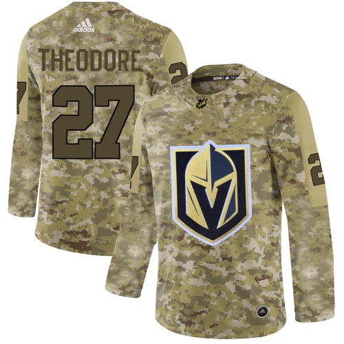 Adidas Golden Vegas Golden Knights #27 Shea Theodore Camo Authentic Stitched Jersey Men's