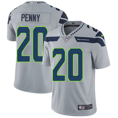 Seattle Seahawks #20 Rashaad Penny Grey Alternate Youth Stitched Vapor Untouchable Limited Jersey Youth