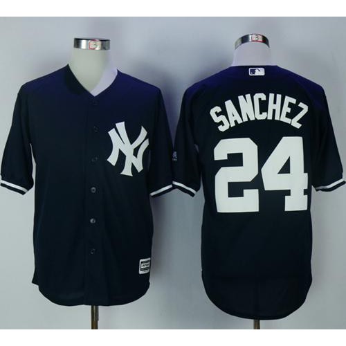 New York Yankees #24 Gary Sanchez Navy Blue New Cool Base Stitched Jersey Men's