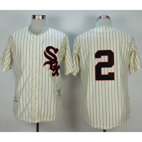 Mitchell And Ness 1959 Chicago White Sox #2 Nellie Fox Cream Stitched Jersey Men's