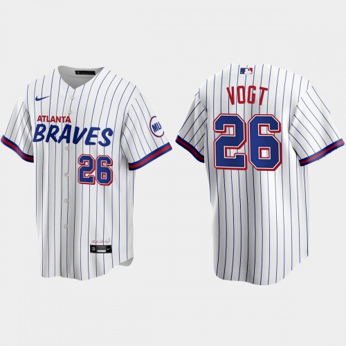 Atlanta Atlanta Braves #26 Stephen Vogt White Men's 2021 City Connect Replica Jersey Men's