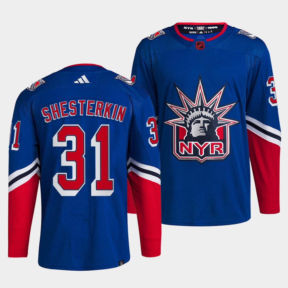 New York Rangers #31 Igor Shesterkin Men's Adidas Reverse Retro 2.0 Authentic Player Jersey - Royal