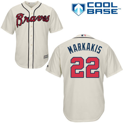 Atlanta Braves #22 Nick Markakis Cream Cool Base Stitched Youth Jersey Youth