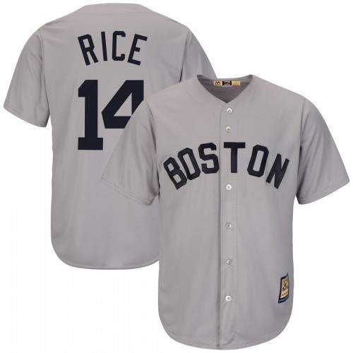 Boston Boston Red Sox #14 Jim Rice Majestic Cooperstown Collection Cool Base Player Jersey Gray Men's