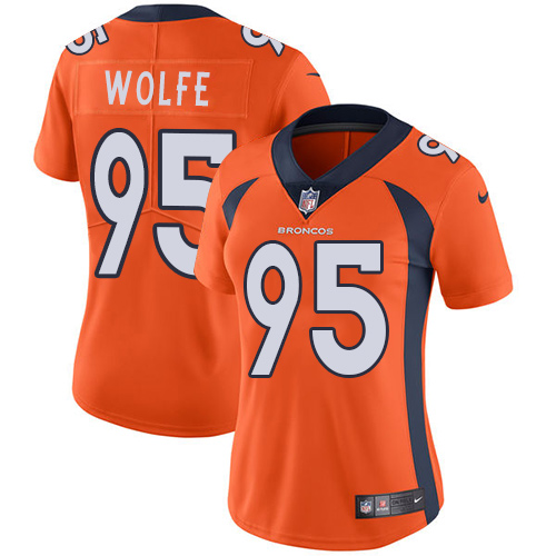 Denver Broncos #95 Derek Wolfe Orange Team Color Women's Stitched Vapor Untouchable Limited Jersey Womens