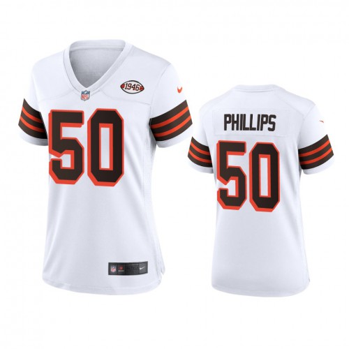 Women Cleveland Browns #50 Jacob Phillips 1946 Collection Alternate Game Limited Jersey - White Womens