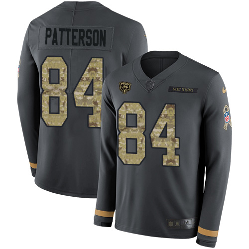Chicago Bears #84 Cordarrelle Patterson Anthracite Salute to Service Youth Stitched Limited Therma Long Sleeve Jersey Youth