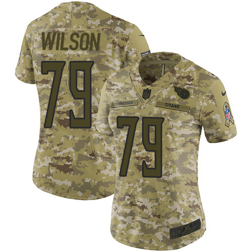 Tennessee Titans #79 Isaiah Wilson Camo Women's Stitched Limited 2018 Salute To Service Jersey Womens