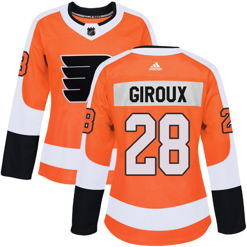 Adidas Philadelphia Flyers #28 Claude Giroux Orange Home Authentic Women's Stitched Jersey Womens