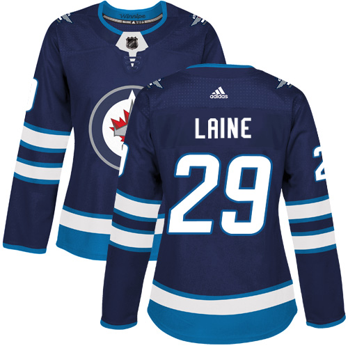 Adidas Winnipeg Jets #29 Patrik Laine Navy Blue Home Authentic Women's Stitched Jersey Womens
