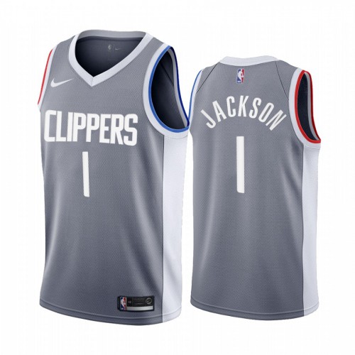 Los Angeles Los Angeles Clippers #1 Reggie Jackson Gray Womens Swingman 2020-21 Earned Edition Jersey Womens