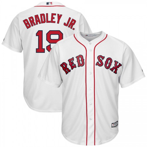Boston Boston Red Sox #19 Jackie Bradley Jr. Majestic Home Official Cool Base Replica Player Jersey White Men's