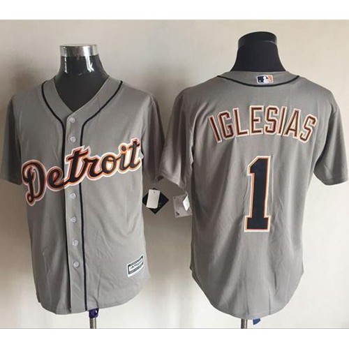 Detroit Tigers #1 Jose Iglesias Grey New Cool Base Stitched Jersey Men's