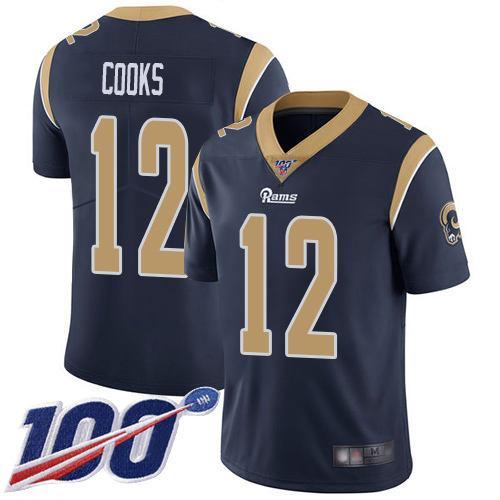 Los Angeles Rams #12 Brandin Cooks Navy Blue Team Color Men's Stitched 100th Season Vapor Limited Jersey Men's