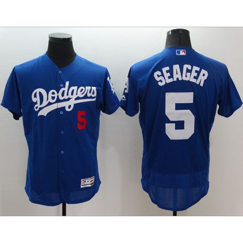 Los Angeles Dodgers #5 Corey Seager Blue Flexbase Authentic Collection Stitched Jersey Men's